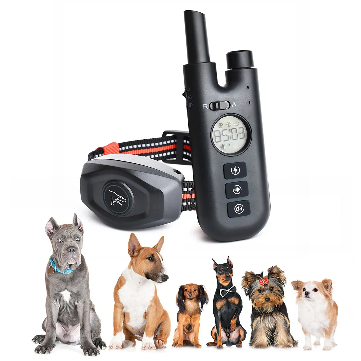 

Dog Training Collar with Remote for Large Medium Small Dogs, Rechargeable Anti Barking Training Collar, With 3 Training Modes