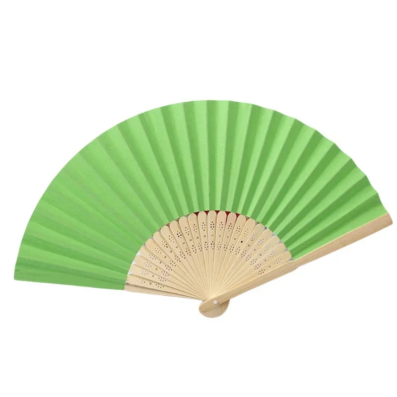 Folding paper fan, folding fan dance wedding, hand-held solid color fan gift home decoration accessories outdoor hand-held fan