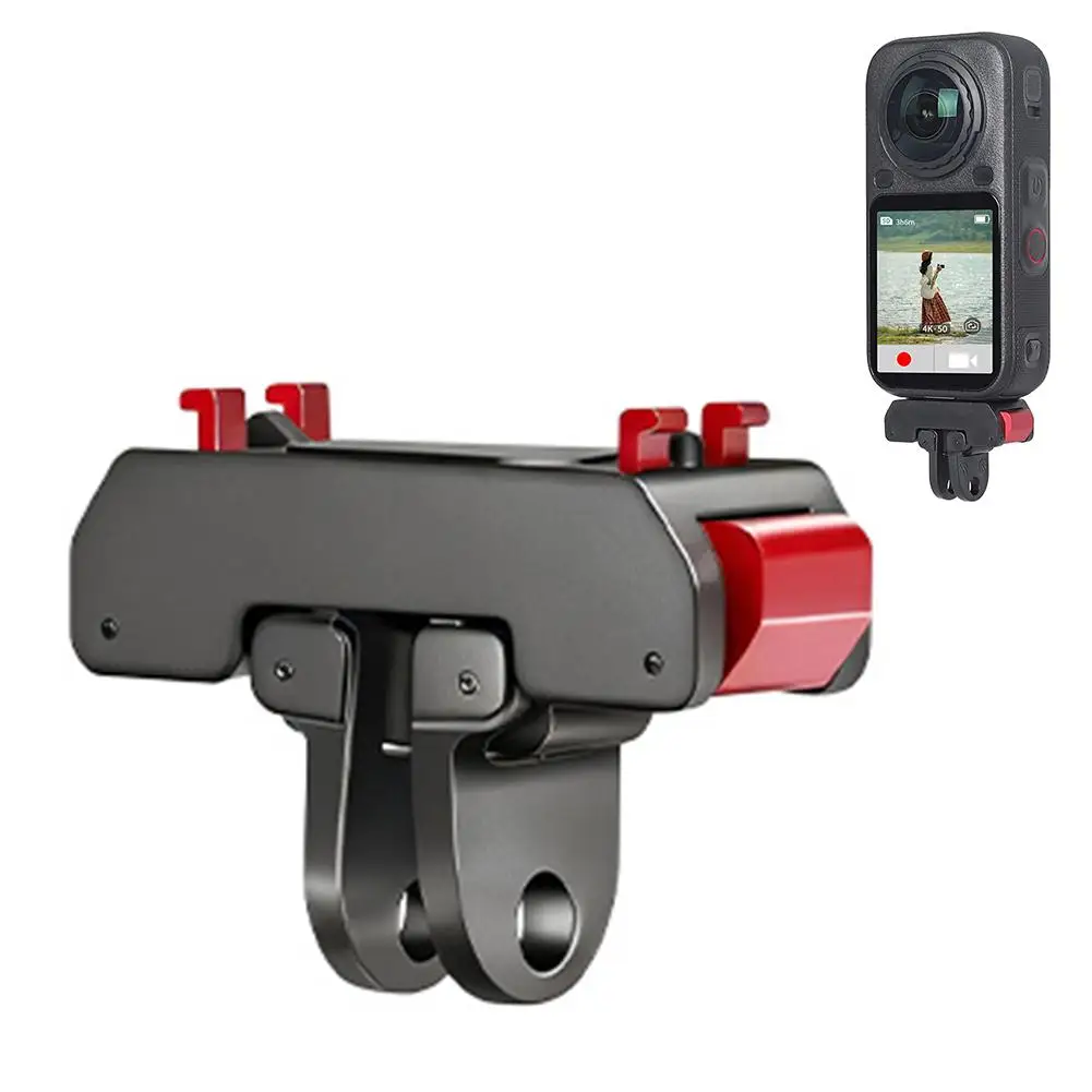 Magnetic Quick Release Base for Insta360 X6 Action Camera Dual Interface Mount Adapter Aluminum Alloy Shockproof Camera Holder