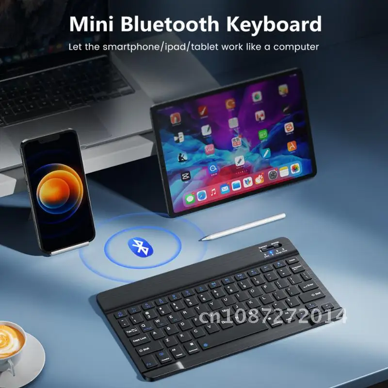 

Small Wireless Keyboard Bluetooth Keyboard Rechargeable For Tablet Phone iPad Spanish Russian Keyboard For Windows Android ios