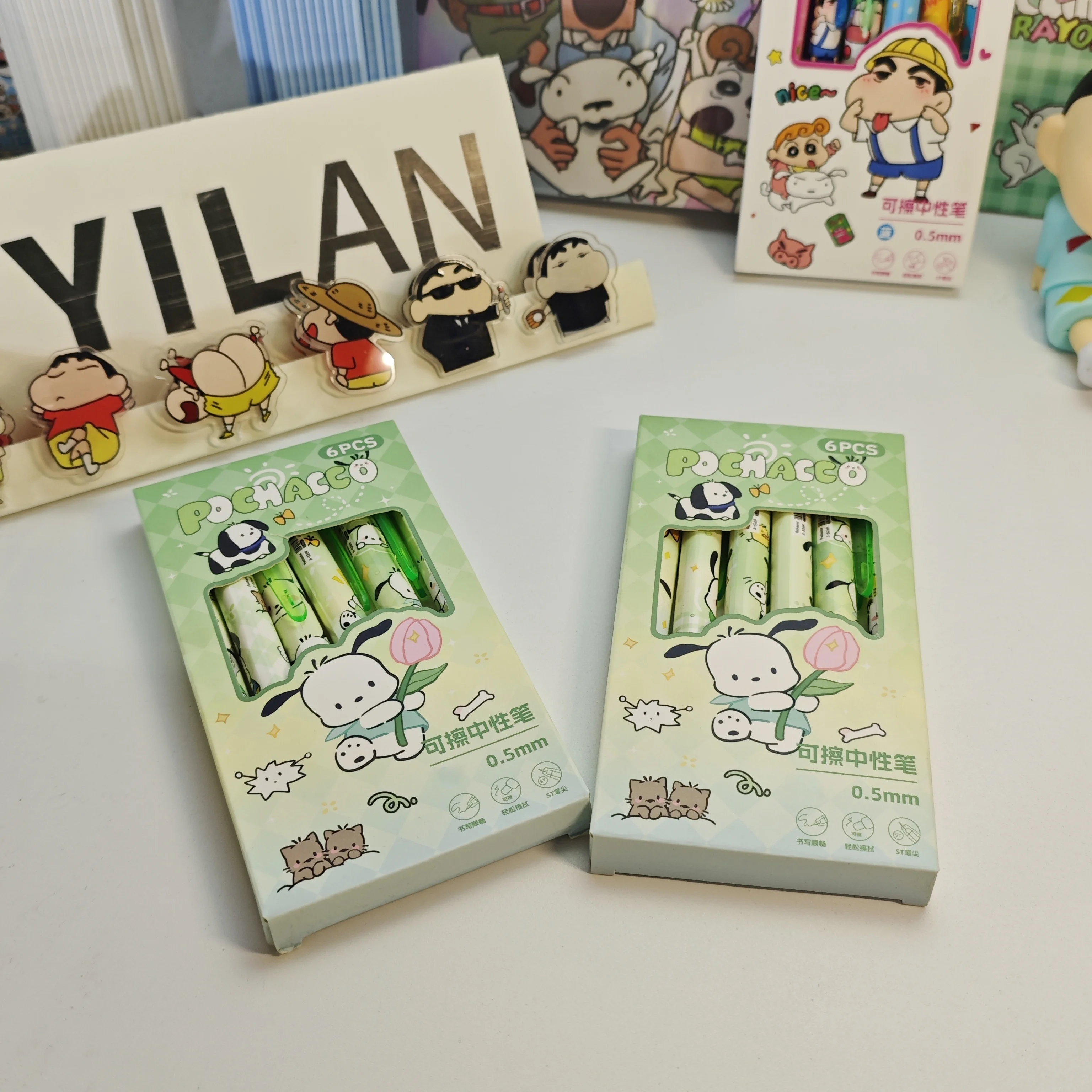 أقلام جل، 6 قطع/مجموعة إصدار محدود عالمي، قلم جل مسح عالي الجودة ST أسود 0.5 مم، أدوات مكتبية للمدرسة