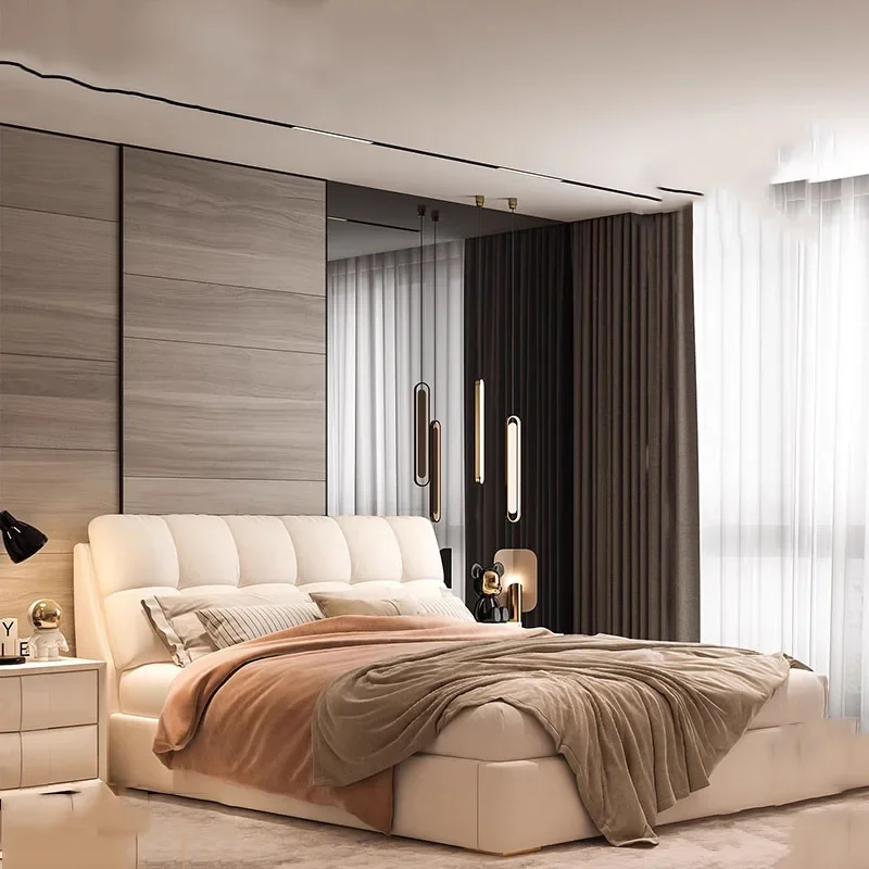 Soft Space Saving Bed Wooden Floor King Size Sleeping Safe Castle Headboards Luxury Bed Modern Camas De Casal Outdoor Furniture