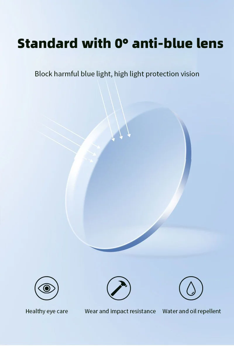 Seemfiy Myopia Glasses Square Eye Frame Korean Version Anti-blue Light Mirror Nearsighted Read Eyeglasses With Diopter 0 to-6.0