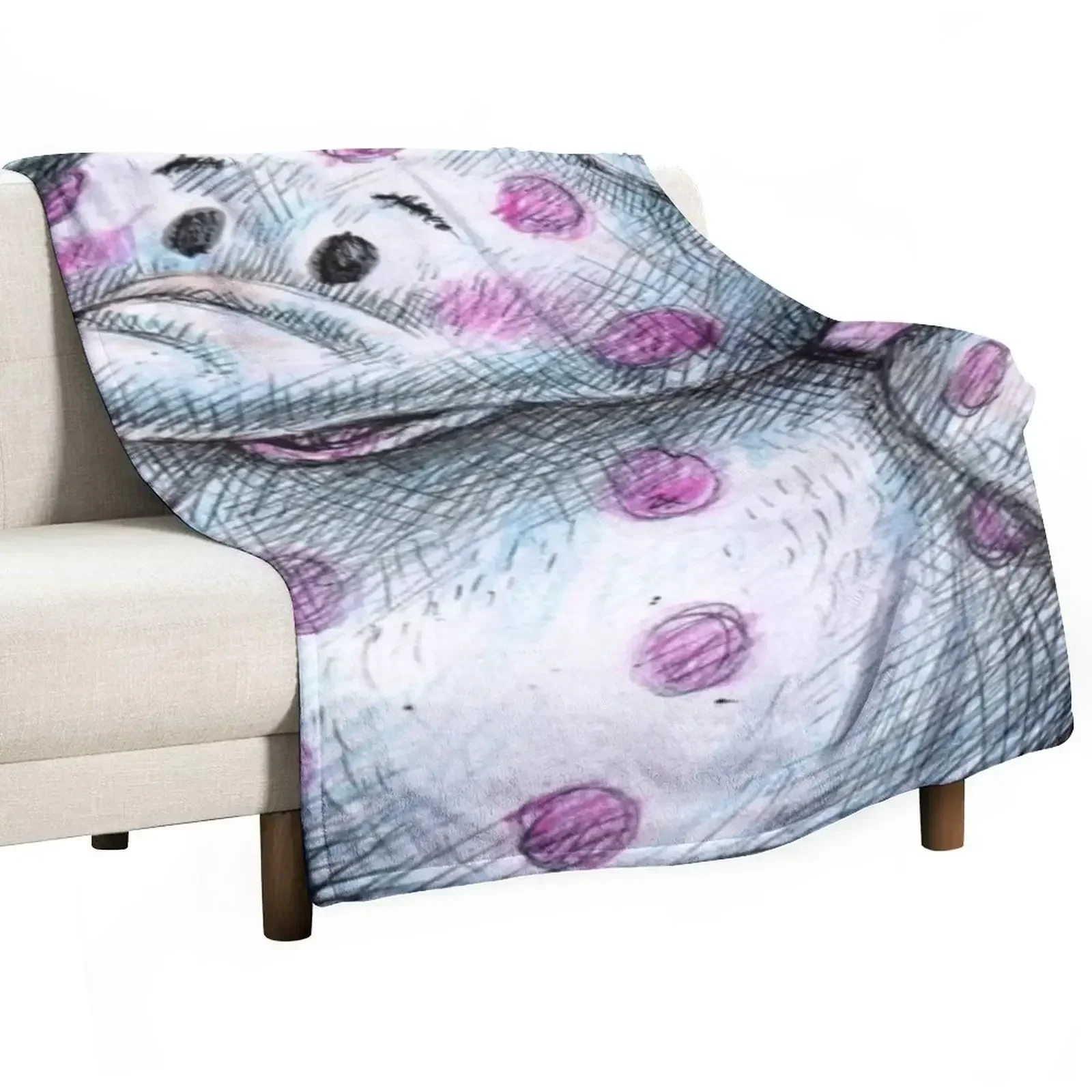 Spotted Pink Elephant | DreamscapesbyTeresa Throw Blanket blankets ands manga Cute Plaid Blankets