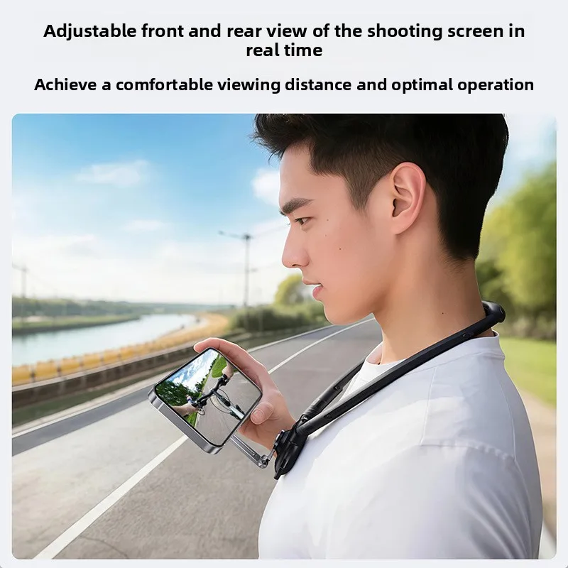 Supporto magnetico per telefono appeso al collo Prospettiva di prima persona Tiro in bicicletta Streaming live Petto fisso anti-vibrazione