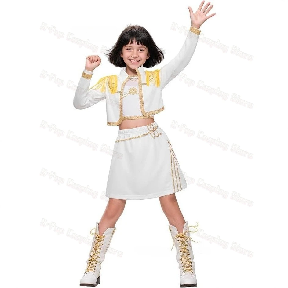 

Children KPop Rumi Mira Zoey White Singing Suit Women Halloween Carnival Party Role Playing Outfit Cosplay