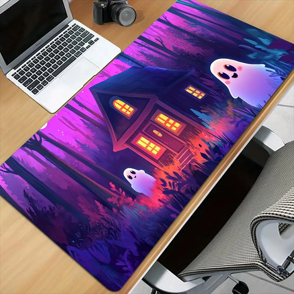 Halloween-themed illustration Mouse Pad Desk Mat with Stitched Edge Non-Slip gaming mat pc accessories keyboard desk pad mauspad