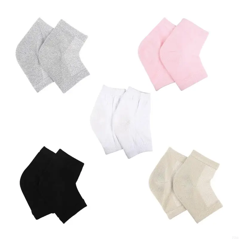 

77HE Hydrating Heel Repair Socks Gel Infused Moisturizer Toeless Elastic Cuffs Socks For Dry Cracked Feet Nighttime Foot Care