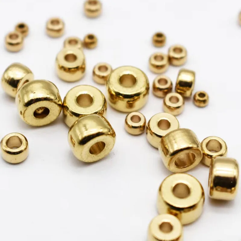 100-50 Stück 3/4/5/6/8mm Original Messing-Abstandsperlen für Armbandherstellung Metall-Perlen für DIY-Schmuckherstellung Zubehör – Detail 2