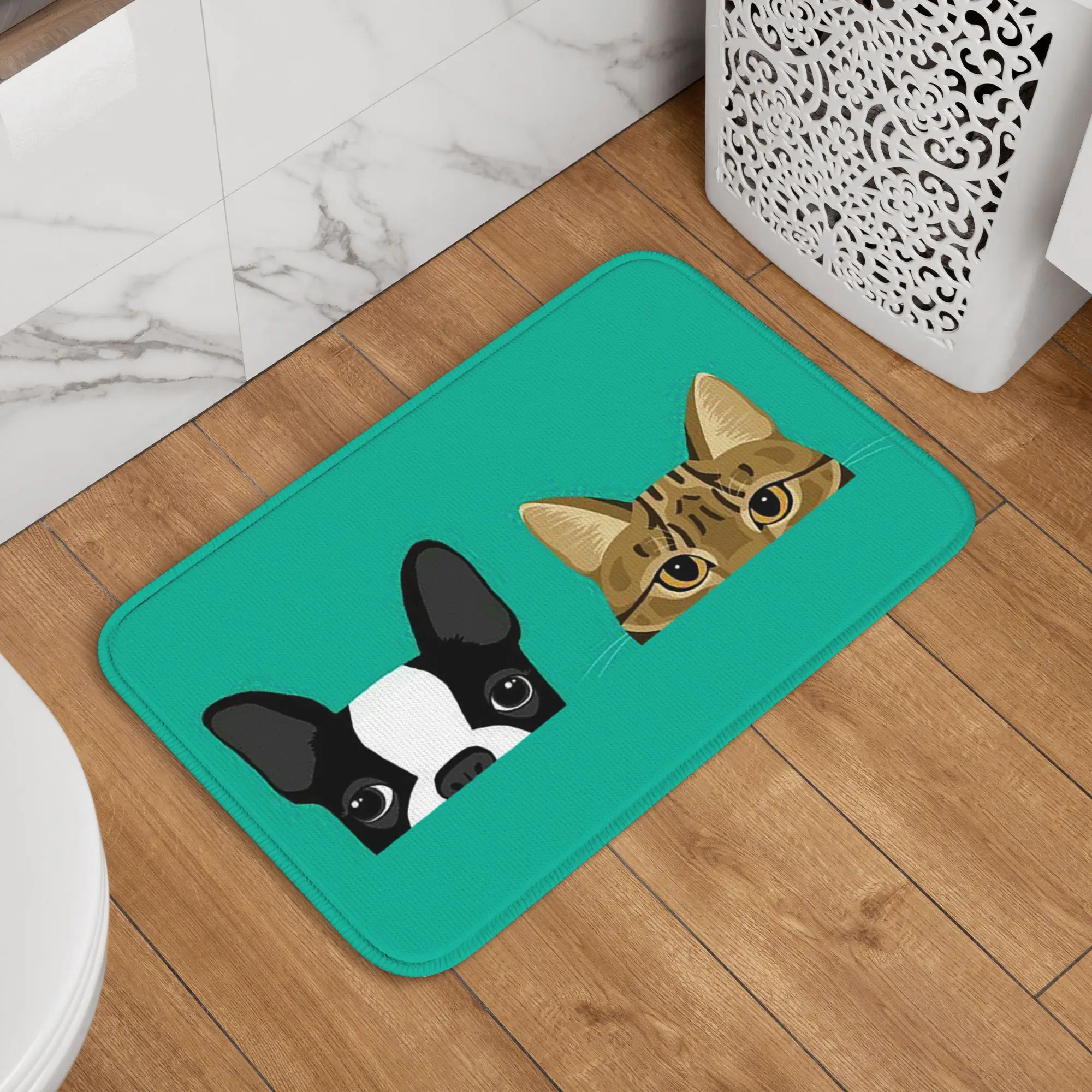 Cute Cartoon Dog Cat Printed  Doormat Sand Scraping Carpet Rug Kitchen Entrance Home Floor Mat for Bathroom Footpad Mats