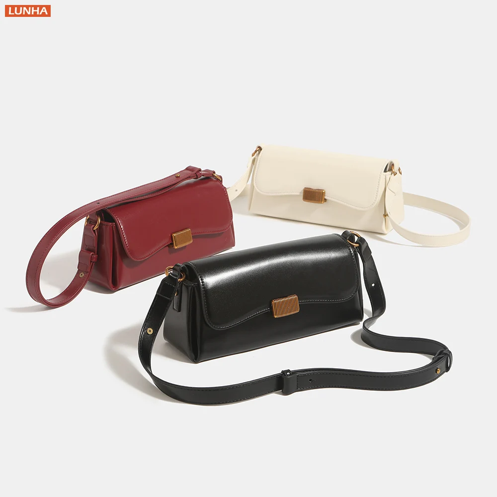 Women Classic Flap Shoulder Bag Structured Faux Leather Small Crossbody Armpit Bags with Adjustable Strap Versatile Daily Purse