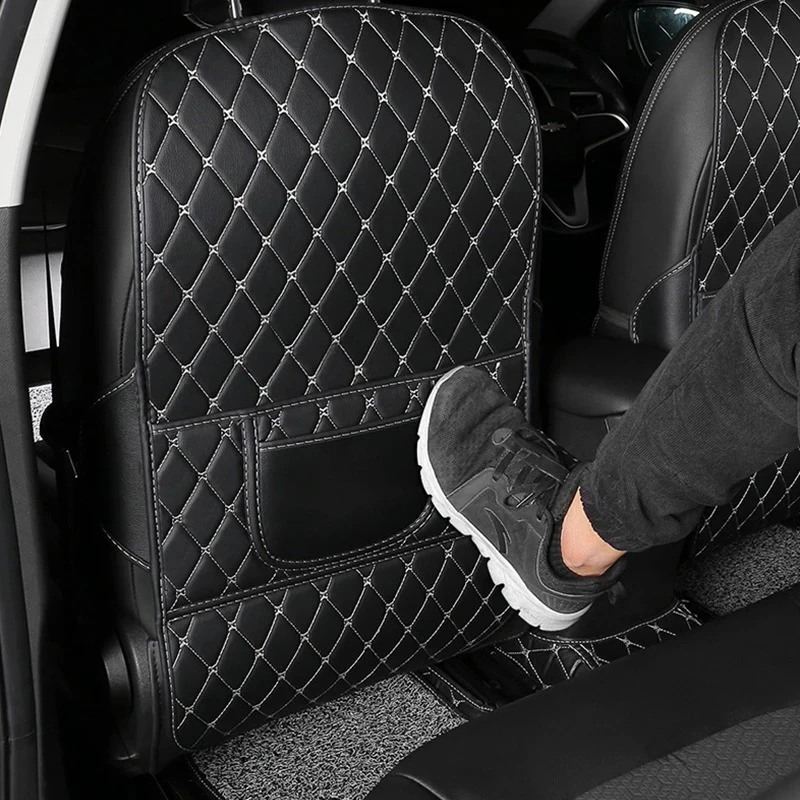 New PU Leather Car Anti-Kick Mats Auto Seat Back Protector Cover For Children Car Back Seat Anti-Dirty Pad Car  Accessories image 6