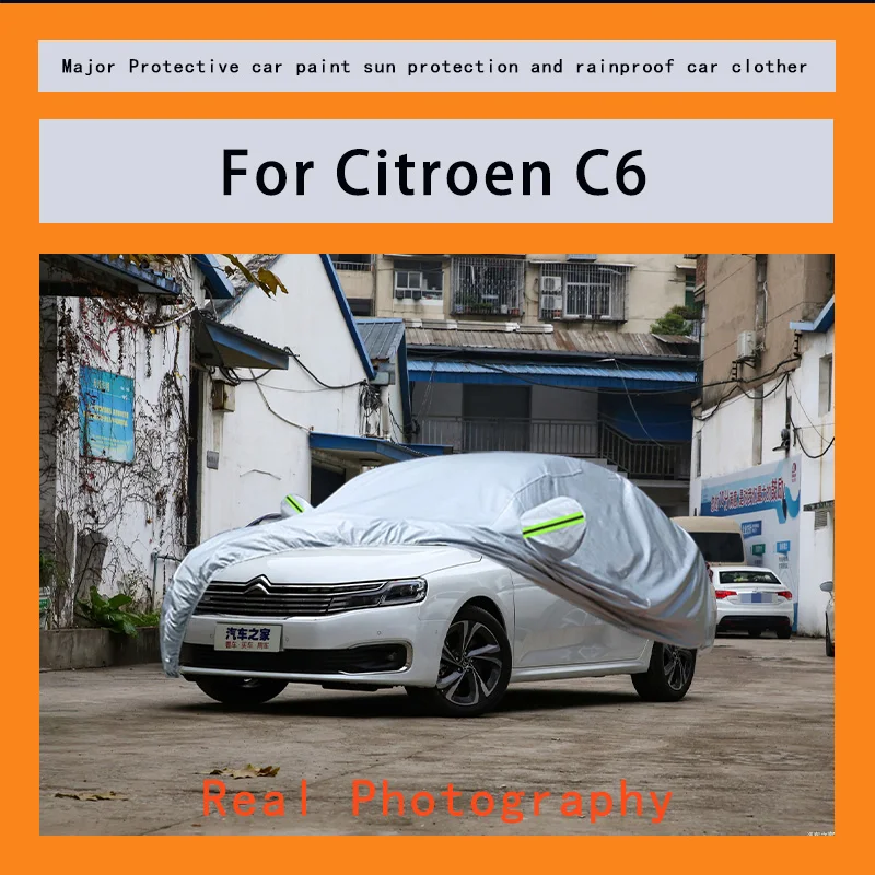 

﻿﻿For Citroen C6 Car Covers Outdoor Waterproof Dustproof Sun Rain Snow Protection Thick Oxford Cloth Full Outer Cover