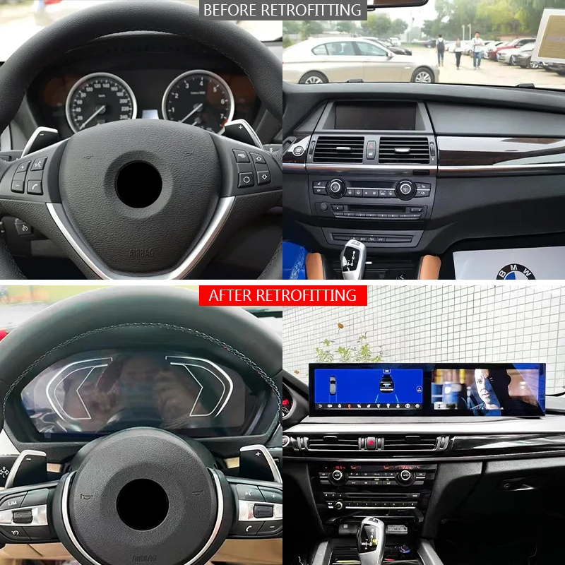 Car Modified Interior LCD Instrument Panel Center Console Performance Display Accessories Suitable for BMW X6 2014