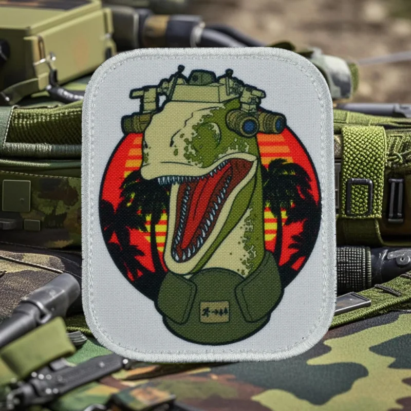 Night Vision Lizard Tactical Patch Printed Hook And Loop Patch Military Morale Badge Armband Backpack Vest Stickers