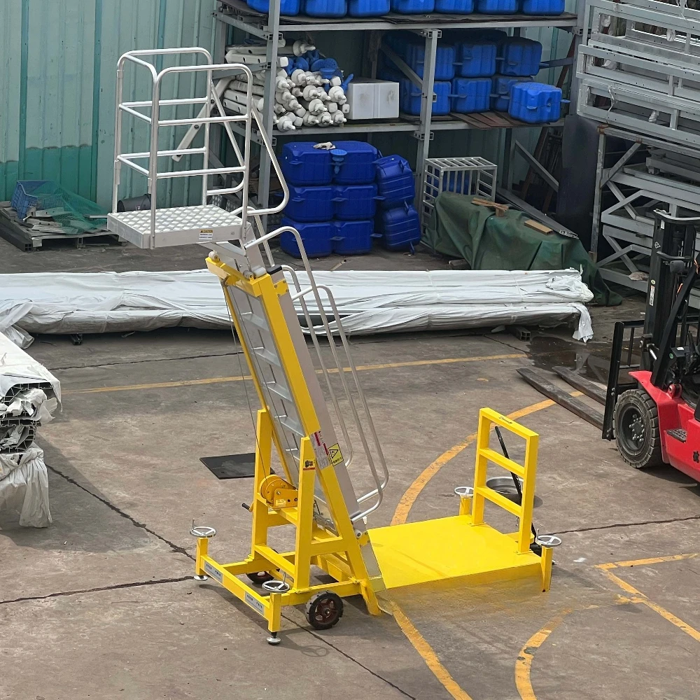 Movable Aluminum Tank Ladder Access 3-4.6m Industrial Outdoor Warehouse Safety Cage Platform High Strength 150 Kgs Loading EN131