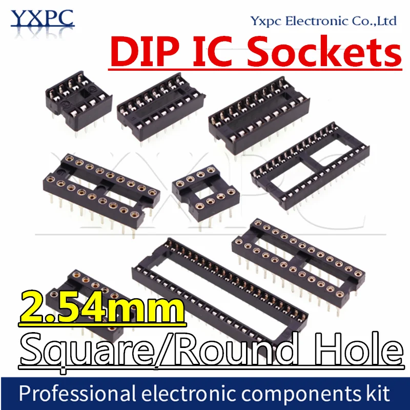 10pcs IC Sockets DIP6 DIP8 DIP14 DIP16 DIP18 DIP20 DIP28 DIP40 Connector DIP Socket 6 8 14 16 18 20 24 28 40Pins Adaptor Solder