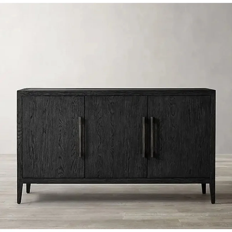 custom.American Solid Wood Side Cabinet French Retro to Do Old Three Door Tea Cabinet Against Wall Storage Storage Cabinet C