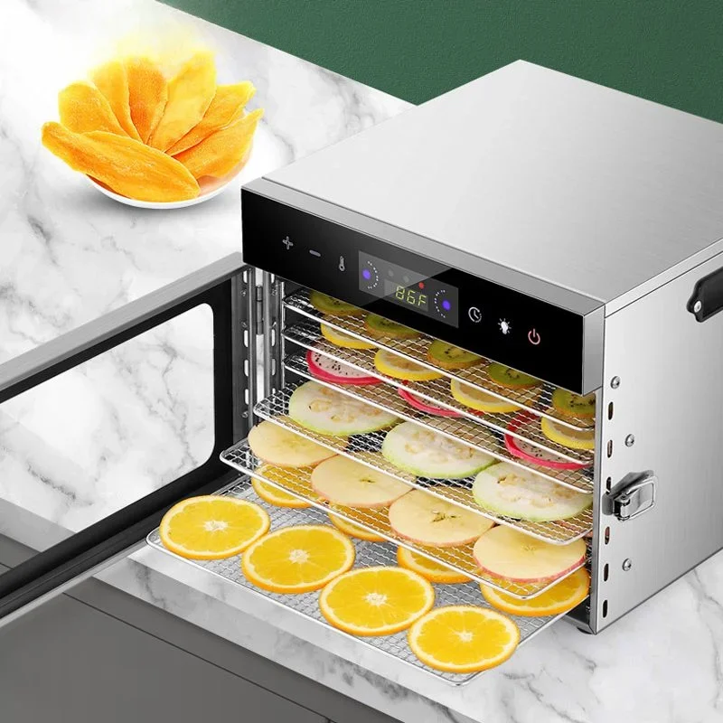 Smart Touch Panel Food Dehydrator  6/8 Layers Stainless Steel Trays Fruit Vegetable Meat Drying Machine DIY Snacks Melties Baker