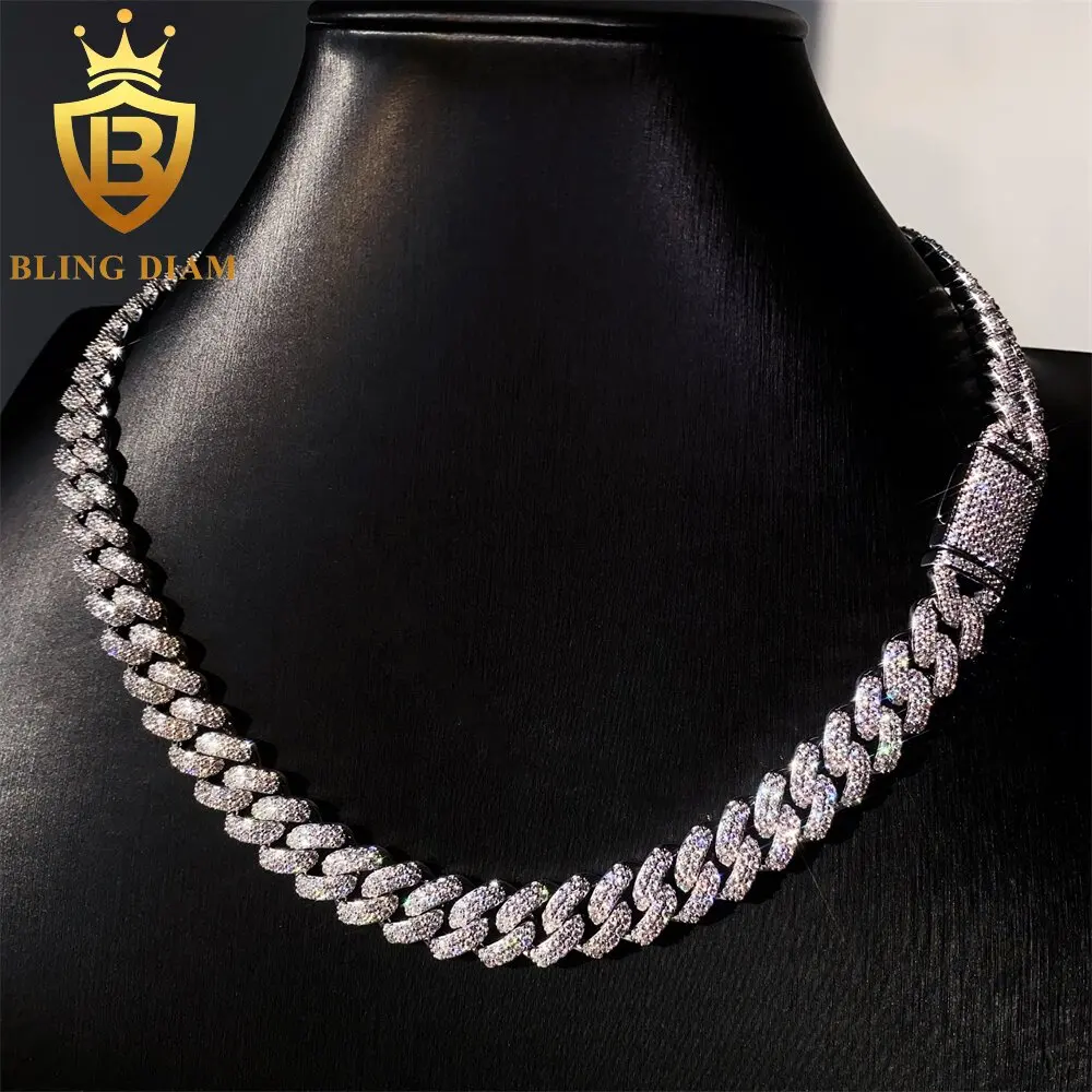 Wholesale Hip Hop Full Diamond Jewelry Blingbling Pendant Charms Chain Necklace Cuban Link Chain for Men Women