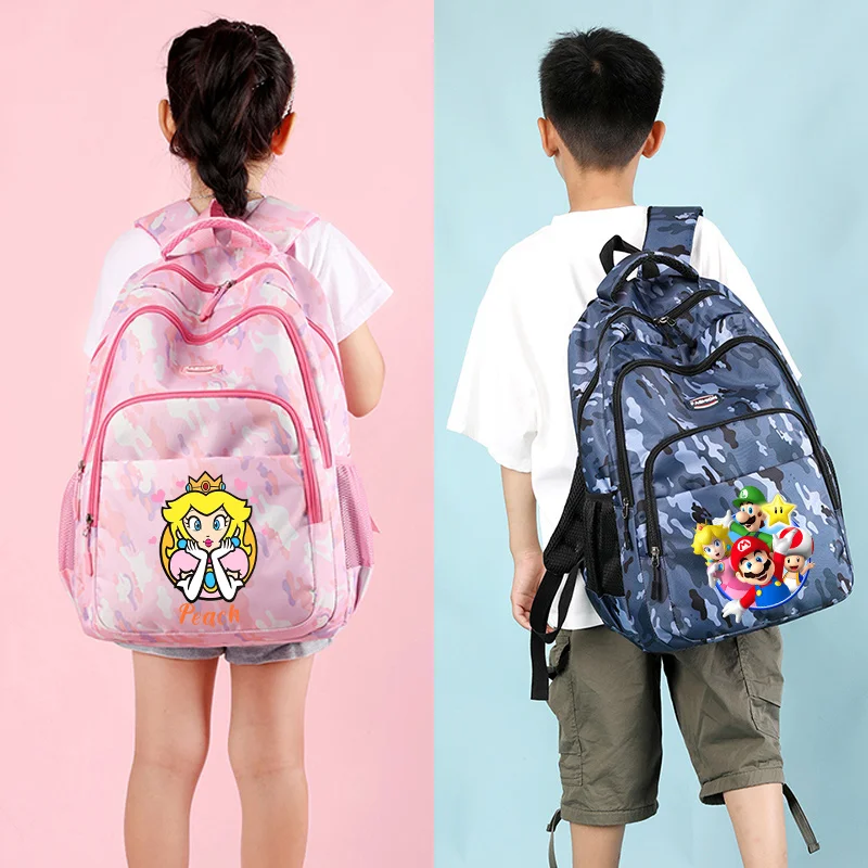 

Рюкзак Super Marios Bros с мультяшным принтом, школьный рюкзак для девочек и мальчиков, детские сумки большой вместимости, водонепроницаемый рюкзак, школьные принадлежности, подарок