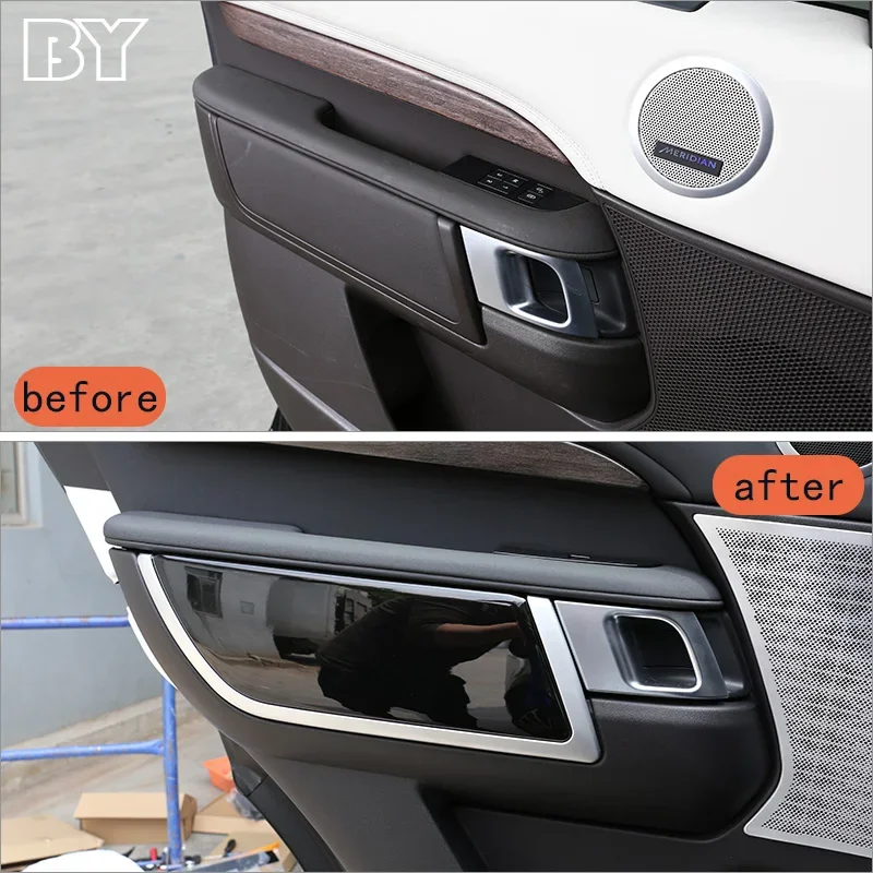 

4 Pcs Replacement Parts For Land Rover Discovery 5 2017-2025 Accessories ABS Interior Door Decoration Panel Cover Trim