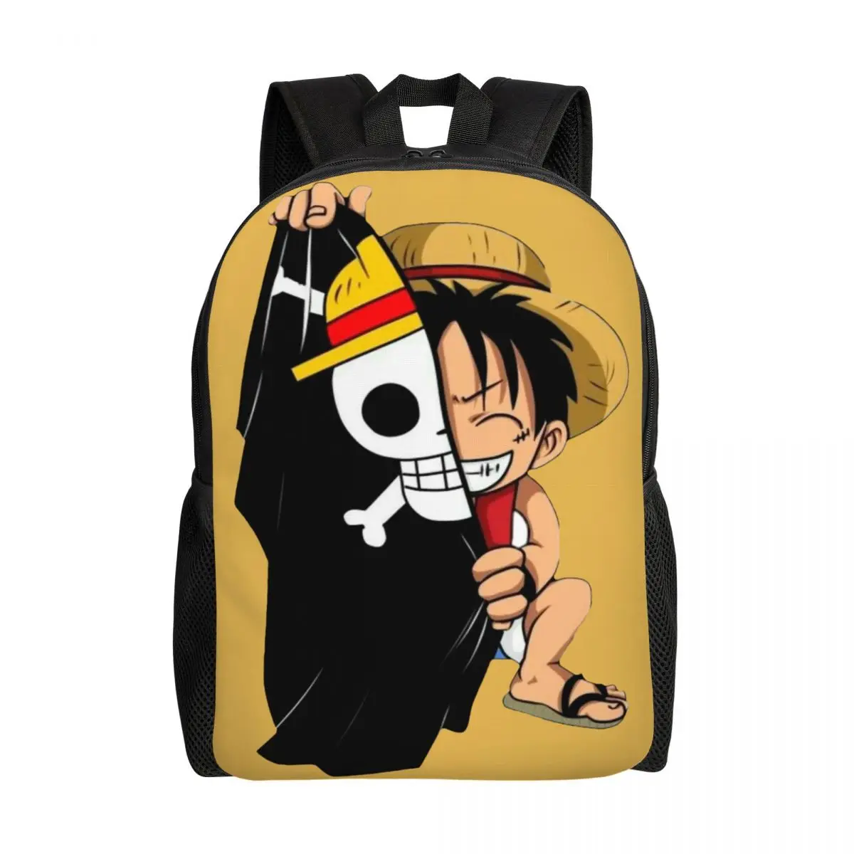 Custom One Piece Cute Luffy Backpacks Men Women Basic Bookbag for College School Straw Hat Pirates Bags