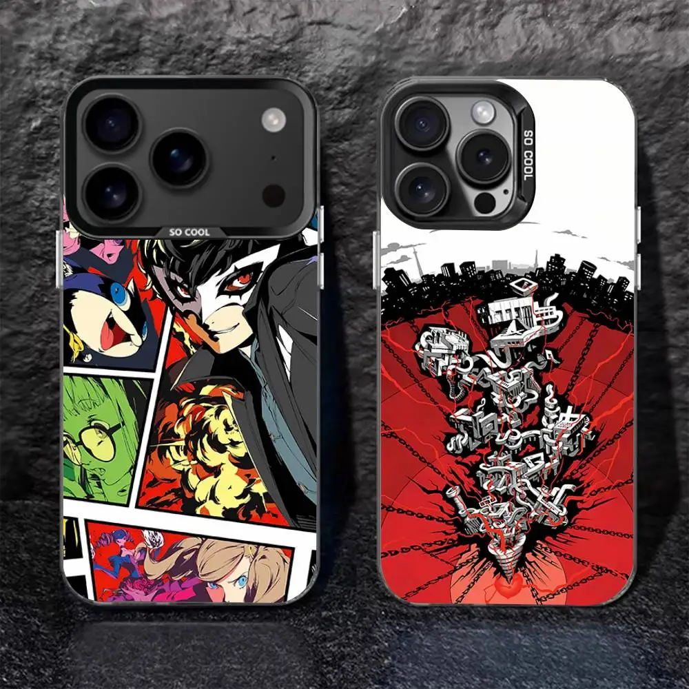 

Game P-PersonaS 5 Phone Case For iPhone 17,16,15,14,13,12,11,Pro,Max,Plus,Black Matte Shockproof Cover