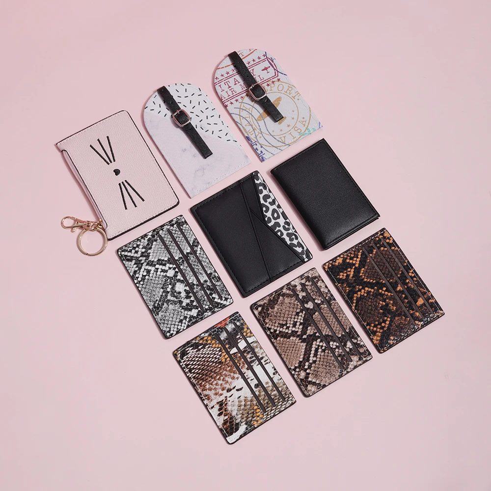 Ladies Fashion Temperament Portable PU Bank Card Case Passport Protective Case Cute Student ID Storage Bag