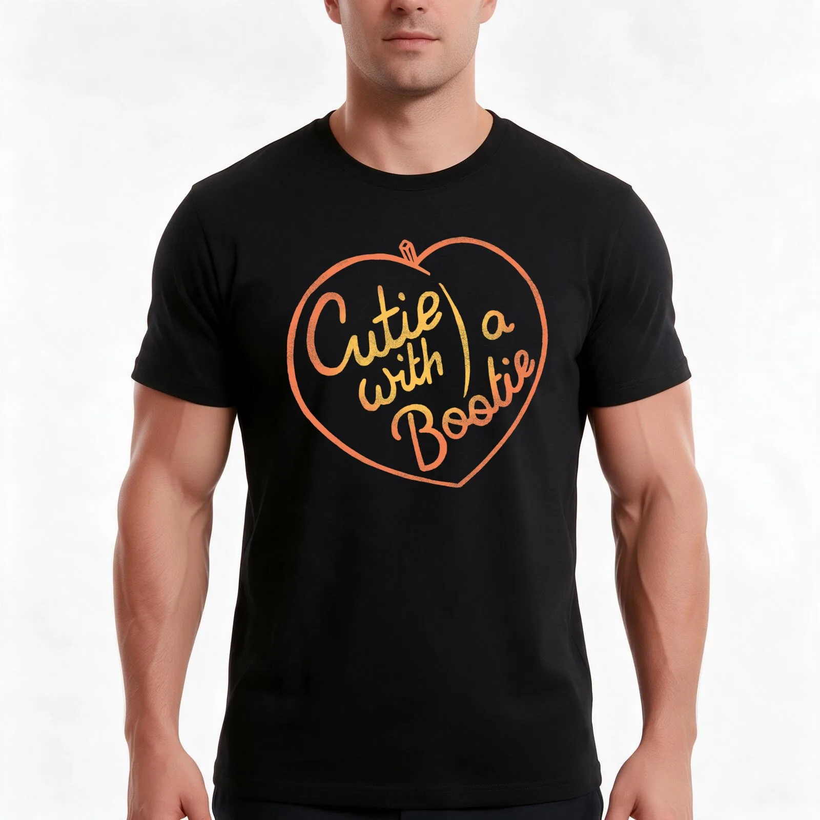 Cutie With A Booty - Funny Meme T-Shirt Summer Casual Cotton Tee Oversized Streetwear Tops Vintage Graphic Print 100% Cotton