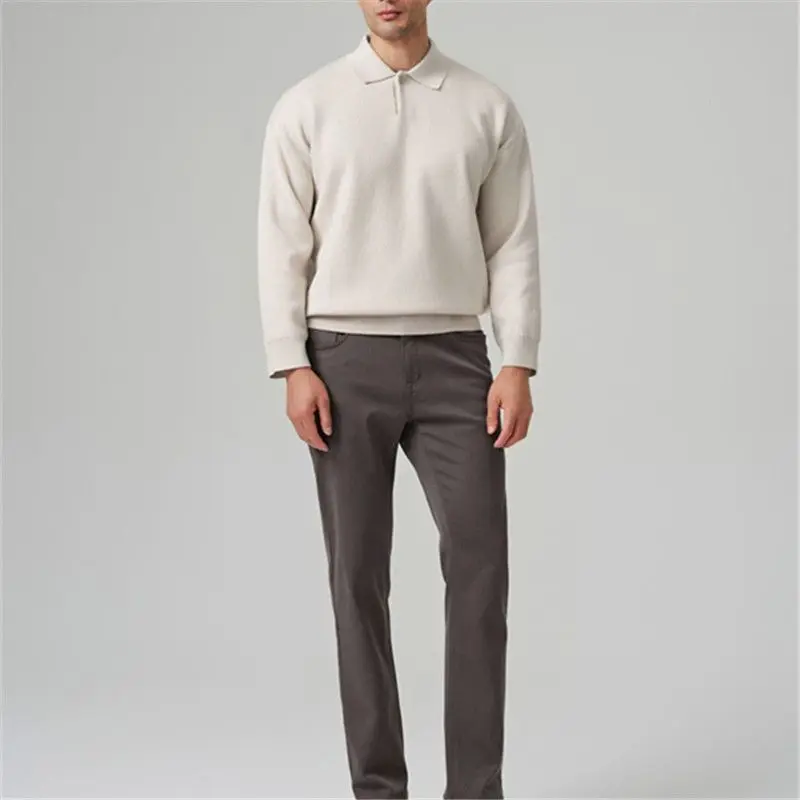 Японский свитер с тяжелым воротником, повседневный свободный вязаный свитер Lazy Sle для мужчин, новая осенняя верхняя часть тела