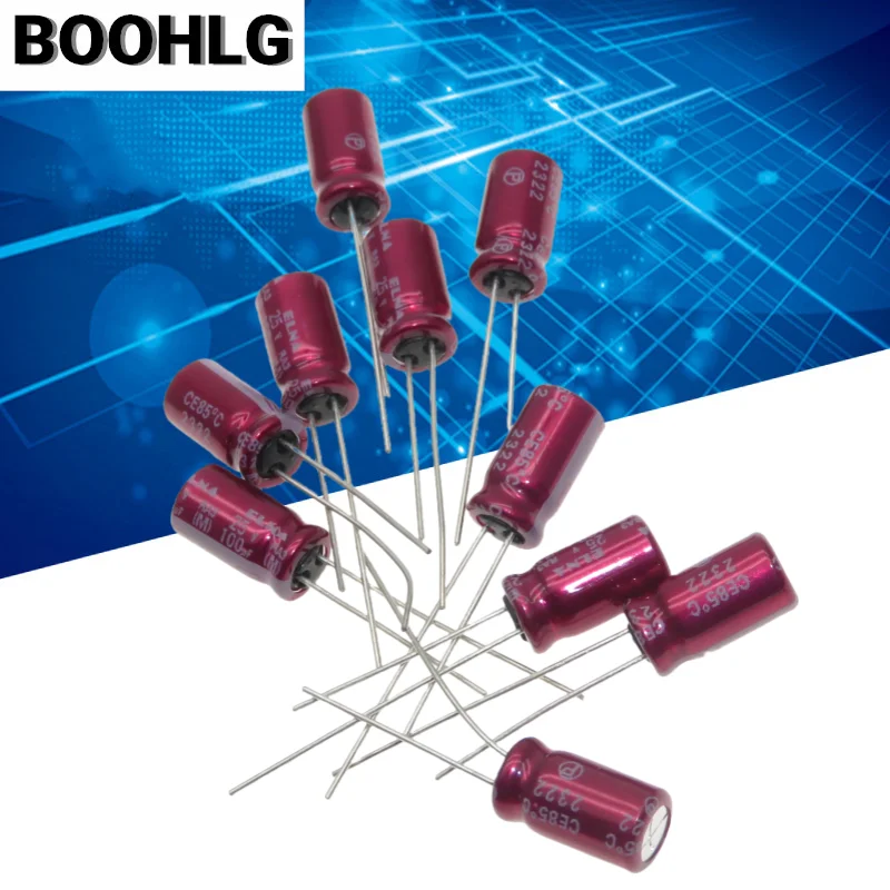 

10PCS 100UF 25V ELNA capacitor 25V 100UF 10X12.5 infinite RBD purple red robe