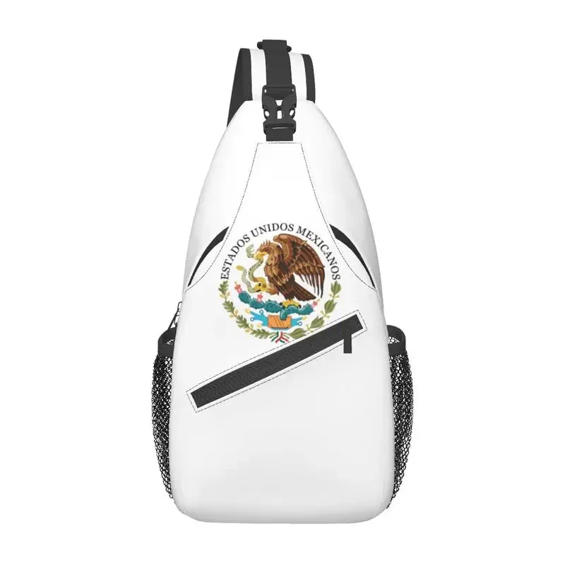 

Fashion Coat Of Arms Of Mexico Crossbody Sling Backpack Men Mexican Flag Seal Shoulder Chest Bags for Hiking