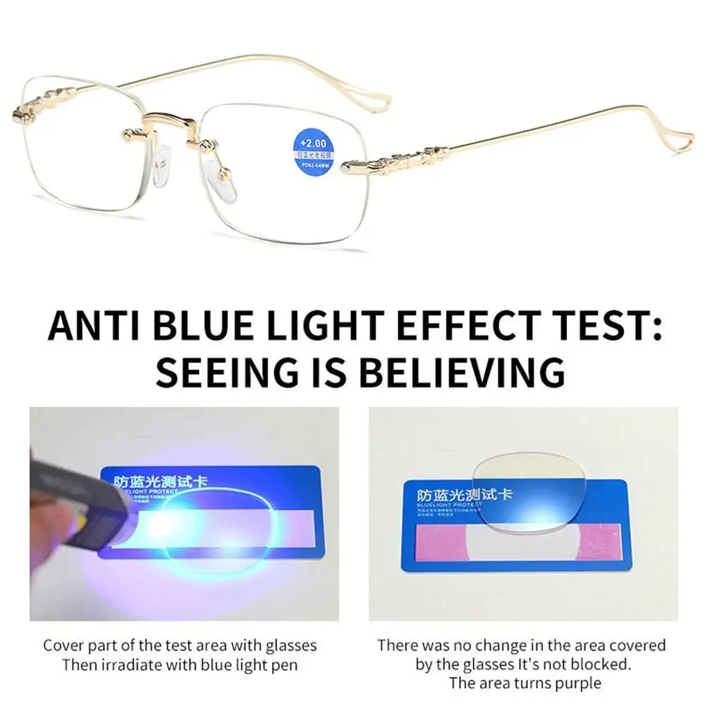 Vintage Blue Ray Blocking Anti-Blue Light Glasses Eye Protection Metal Oversized Eyeglasses Ultralight Computer Goggles Office image 5