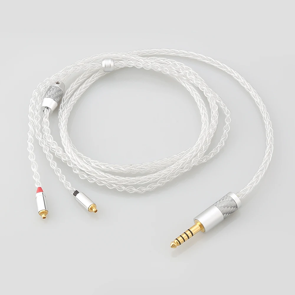 HIFI 2.5/3.5mm 4.4mm XLR Balanced 8 cores 99.99% Pure Silver Earphone Headphone upgraded Cable For MMCX AKG N5005 N40 N30