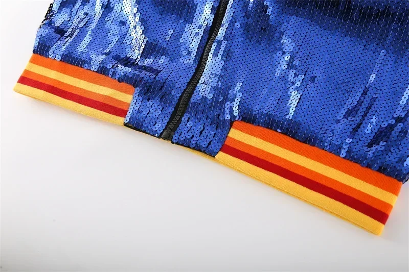 جاكيت نسائي بأكمام طويلة مطرز ، رقبة مستديرة ، جاكيت فضفاض ، معاطف مرقعة ، هيب هوب ، ملهى ليلي ، جودة عالية ، ملابس الشارع ذات الحروف ، الخريف