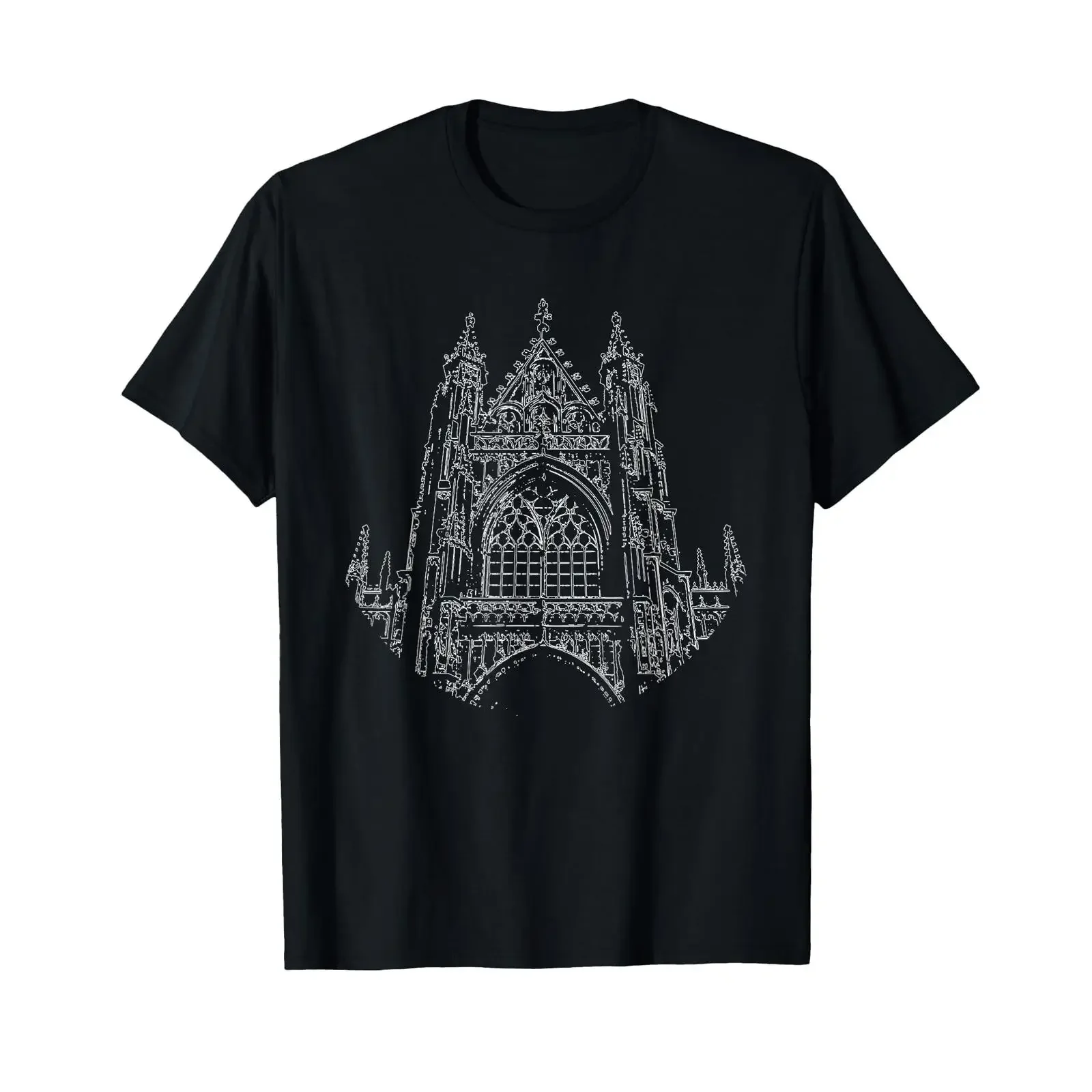 Gothic Church Architecture Cathedral T Shirt vintage Washed graphic Slightly Casual Top For Everyday Wear Versatile Unisex