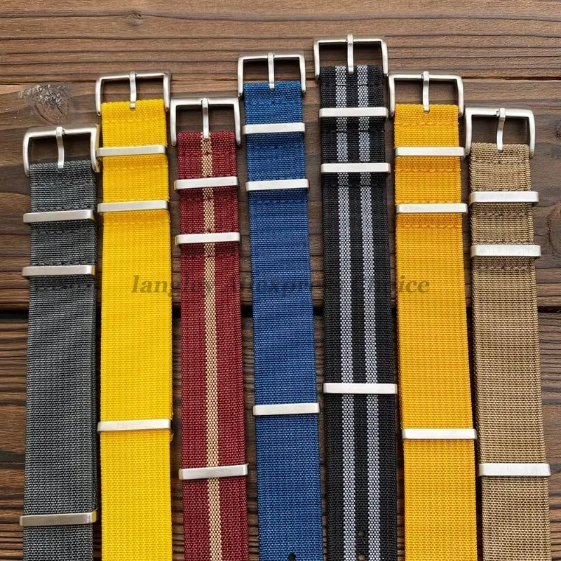 نسيج حزام ساعة نيلون 18/20 مللي متر 22 مللي متر مضفر قطعة واحدة تنفس لساعة Seiko الرجال العسكرية قسط مضلع حزام اكسسوارات