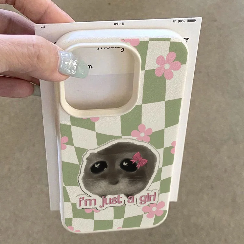 Cute Hamster Floral Green Plaid Design Phone Case For iPhone 17 16 15 14 13 12 11 Pro Max XS XR Plus 17 Air 16 17 Pro Soft Cover