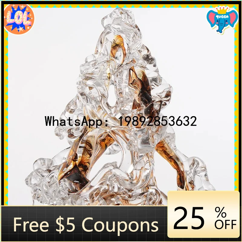 AB  Stone Luck Turning Glass Taihu Stone Ornament High-End Living Room Entrance Decoration Craft