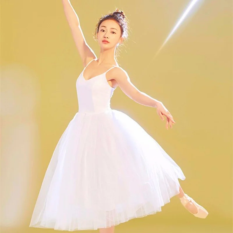 

PD06048 Camisole Long Ballet Dress for Adult and Children Swan Lake Tutu Girls Performance Costume