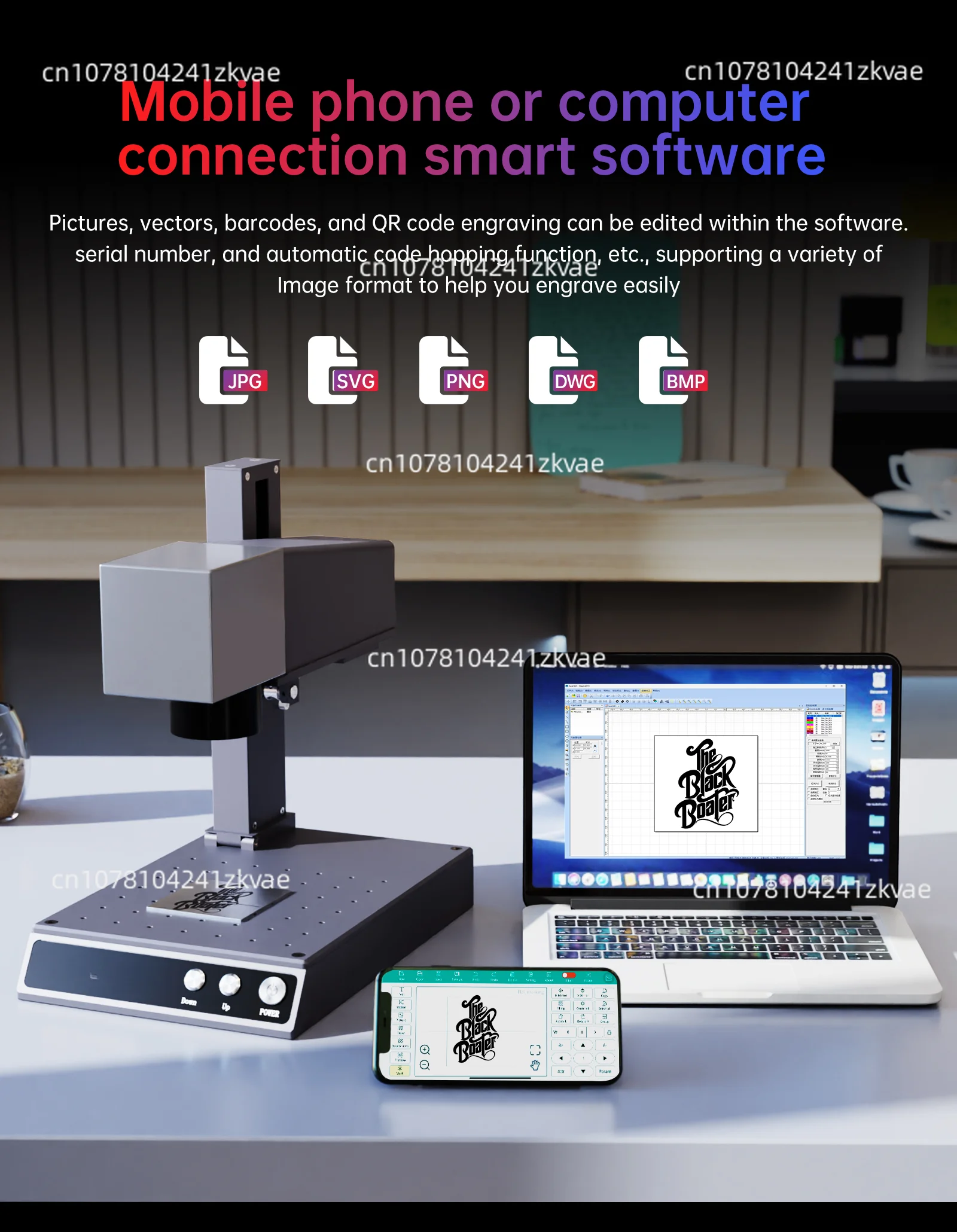 Desktop M1 Pro App Operation Fiber Laser Marking Machine I-Phone-Sign Laser Machine For All Metals Carving