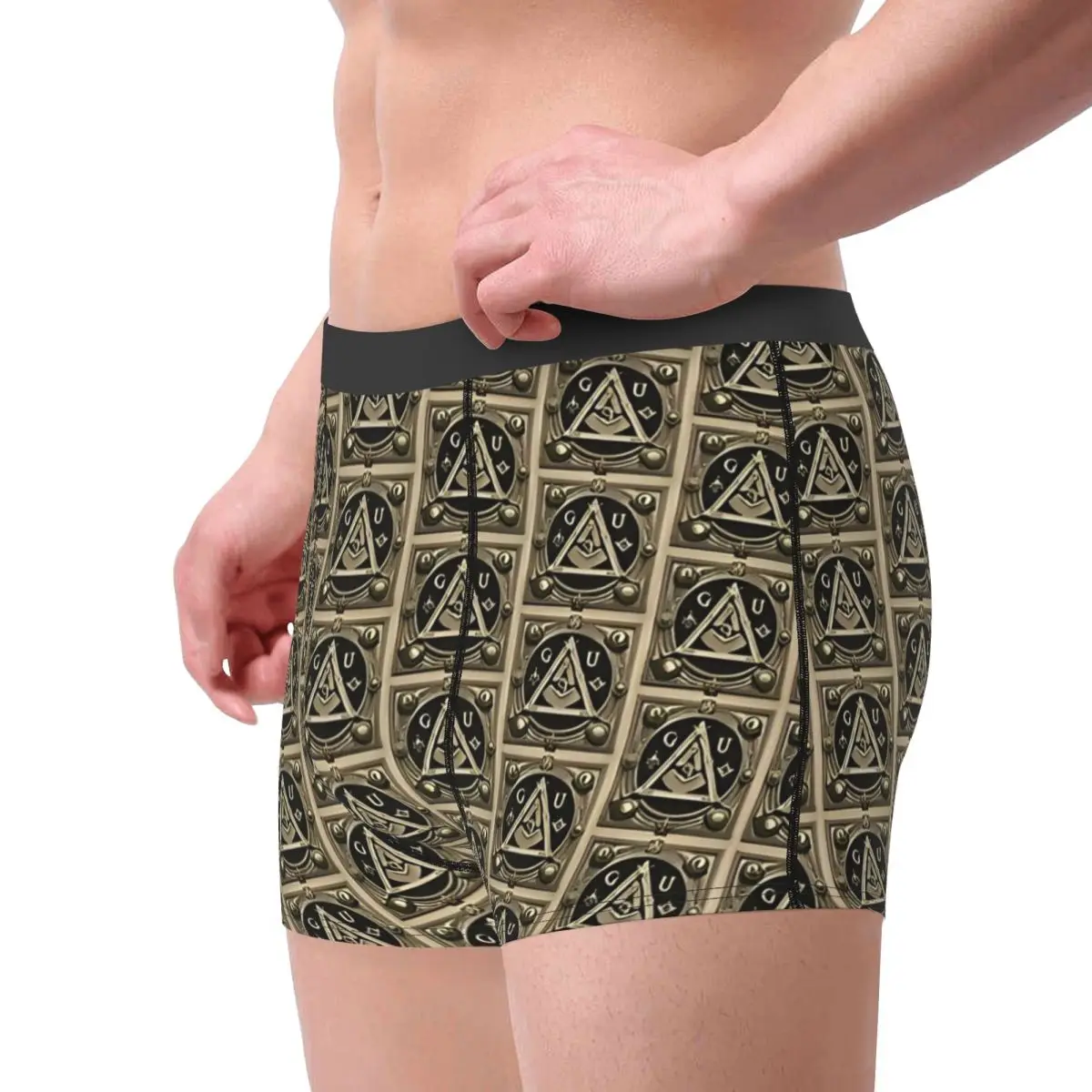 Man Boxer Shorts Panties Original Freemasonry Symbol Masonic Breathable Underwear Homme Fashion Plus Size Underpants