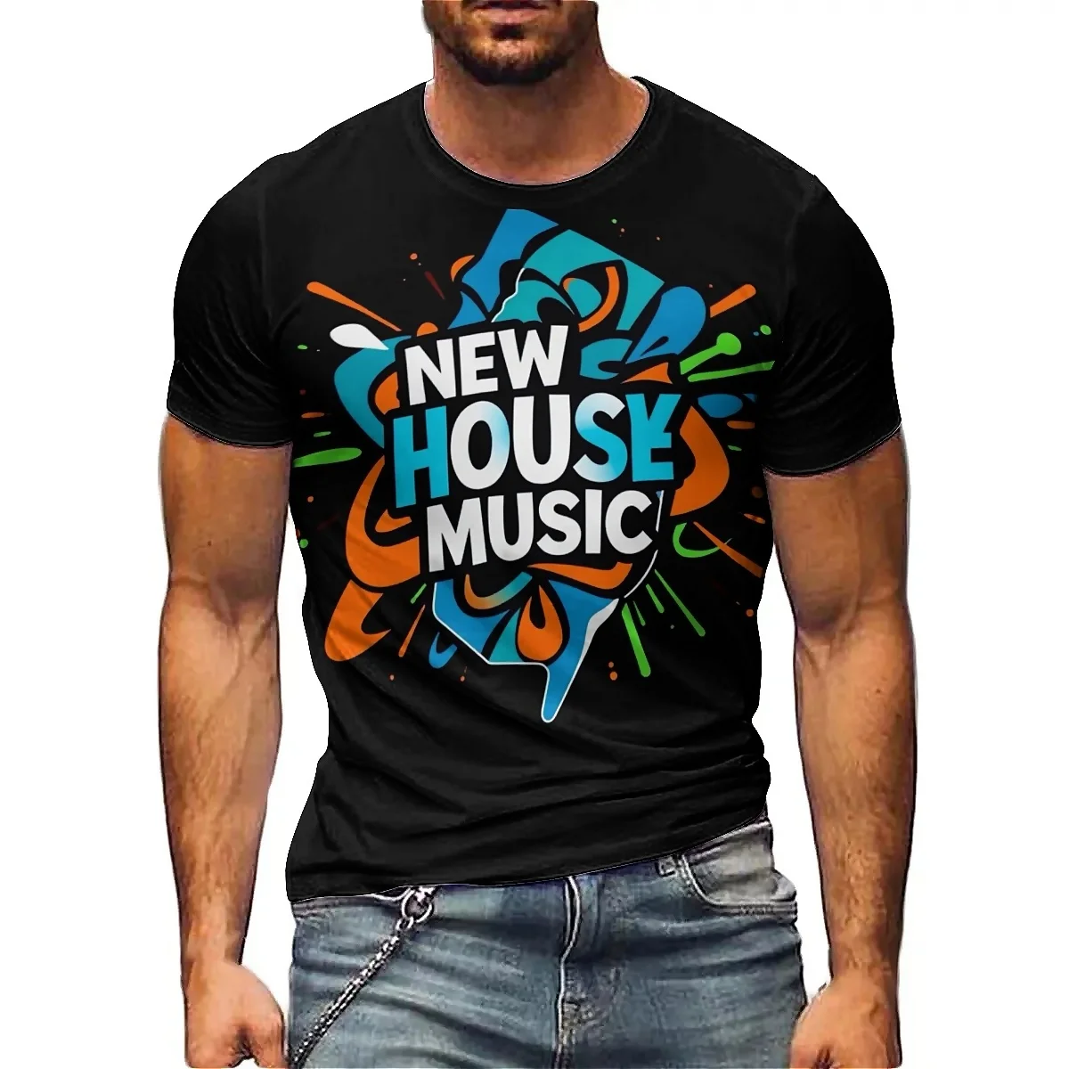 

All-Season Gothic Style Men's 3D Printed Short-Sleeve T-Shirt - Student All-Over Print Top