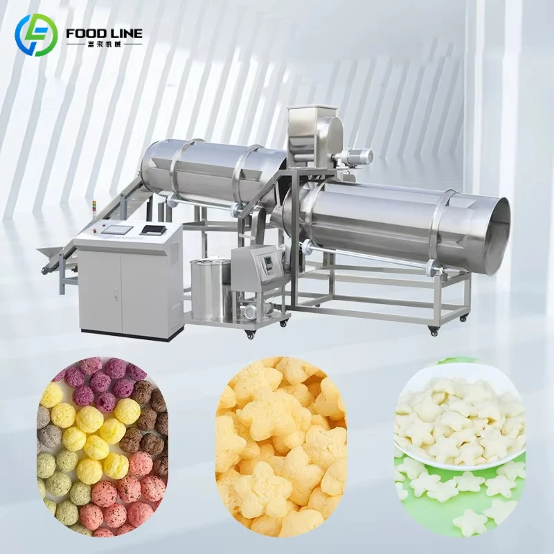 Customized Industrial Stainless Steel Puffed Food Production Line Long Service Life Snack Machine for Factories