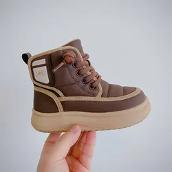 New winter children's shoes boys soft sole comfortable casual shoes Korean style thick warm girls high top cotton shoes