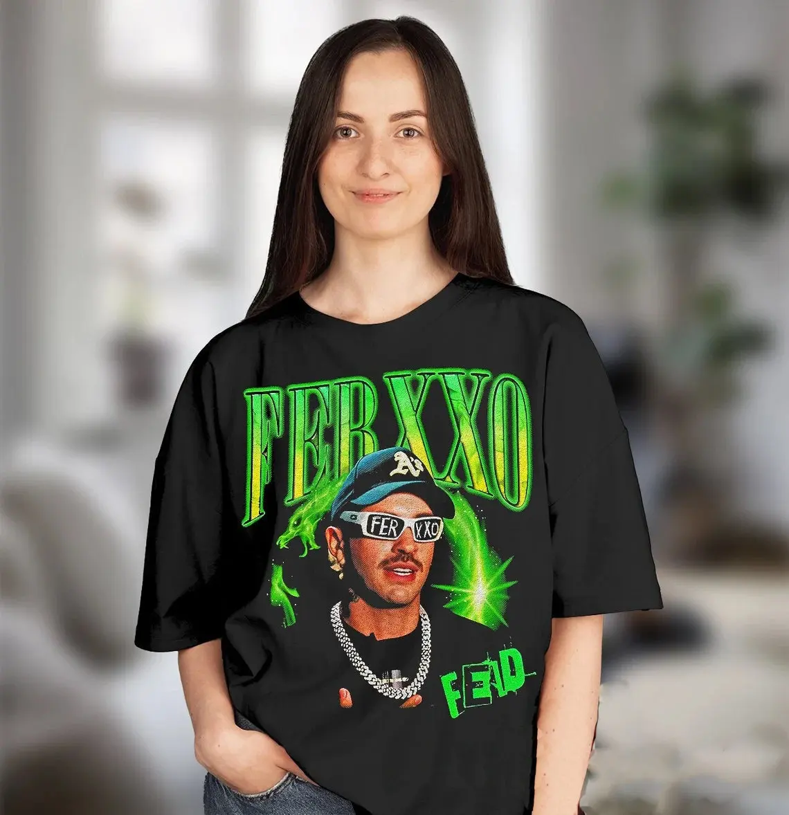 Feid Ferxxo Vintage Washed T Shirt Hiphop Rnb Rapper Singer Homage Bootleg Retro 90'S Fans