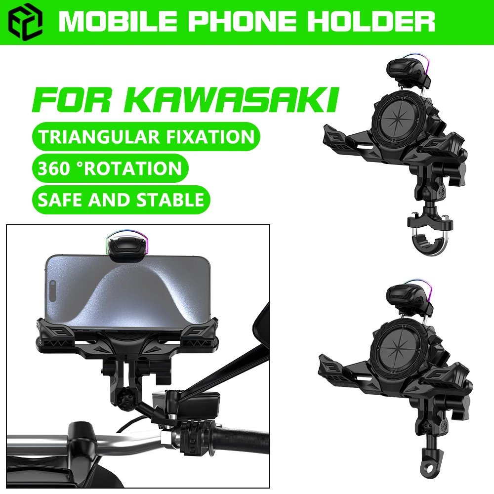 

Motorcycle Mobile Phone Holder Mount Stand GPS Bracket For Kawasaki Z1000/SX Z900 Z800 Z750 Z400 Versys650 300