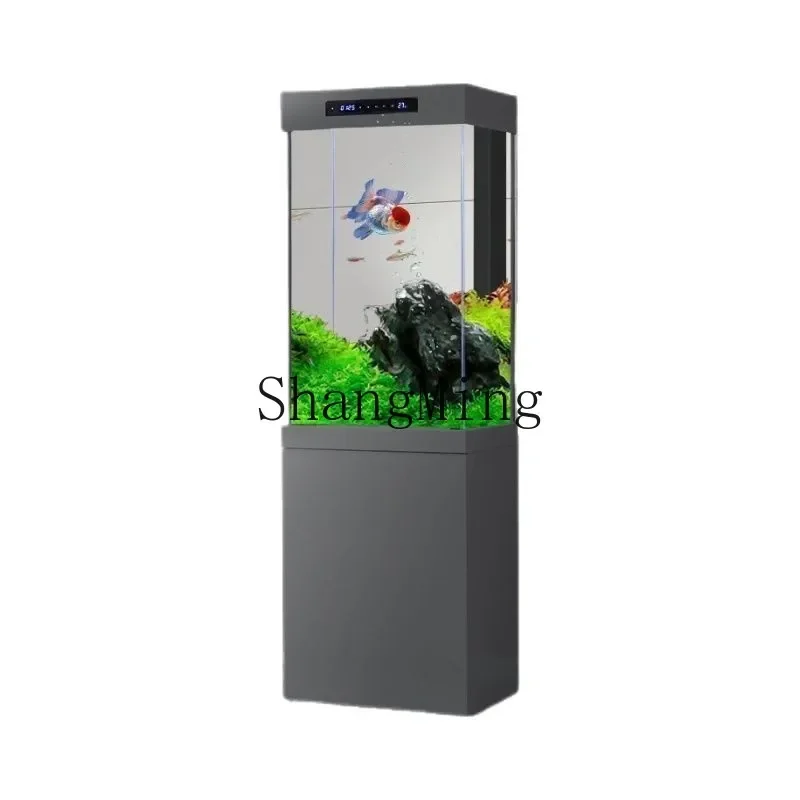 

CL glass vertical square ecological bottom filter aquariumsmart goldfish tank living room large floor-to-wall household