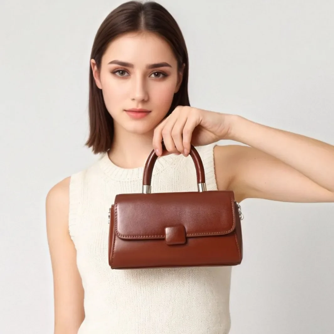 

100% Genuine Leather Minimalist Diaper Bag Nappy Shopper Handbag For Moms Casual Leisure Travel Party